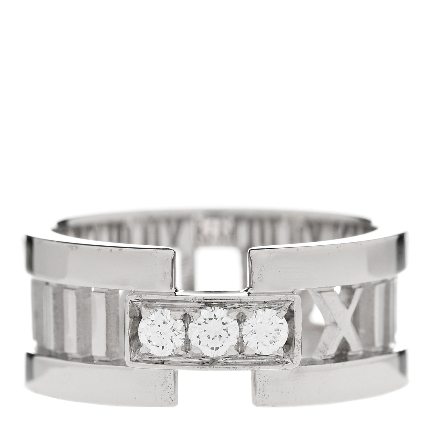 18K White Gold Diamond Open Atlas Ring 54 7