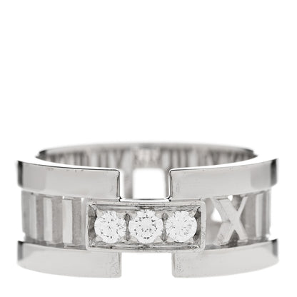 Tiffany 18K White Gold Diamond Open Atlas Ring 54 7 1 of 5