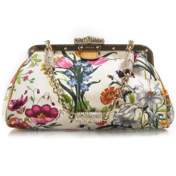 Gucci Satin Floral Evening Bag 1 of 9