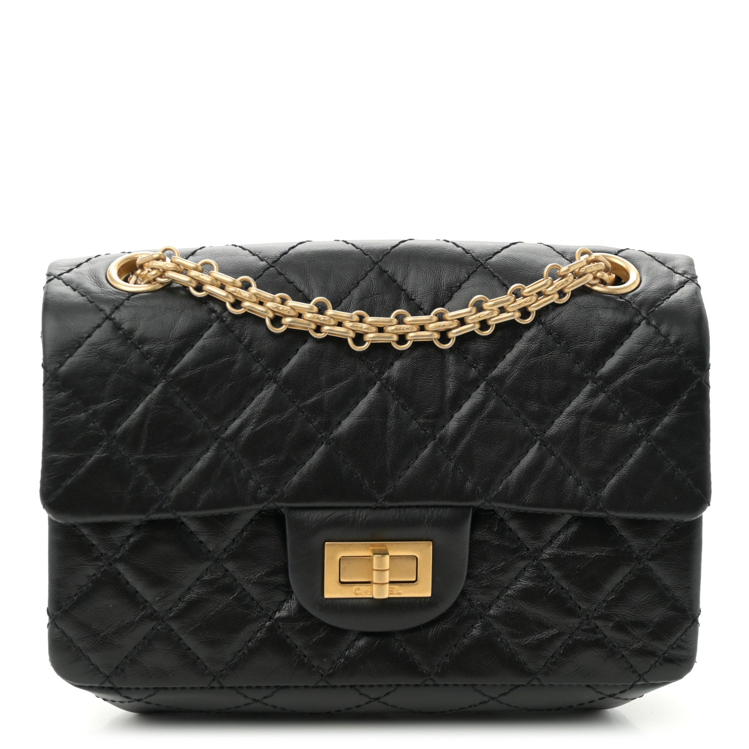 Chanel Aged Calfskin Quilted 2.55 Reissue Mini Flap Black 1 of 11