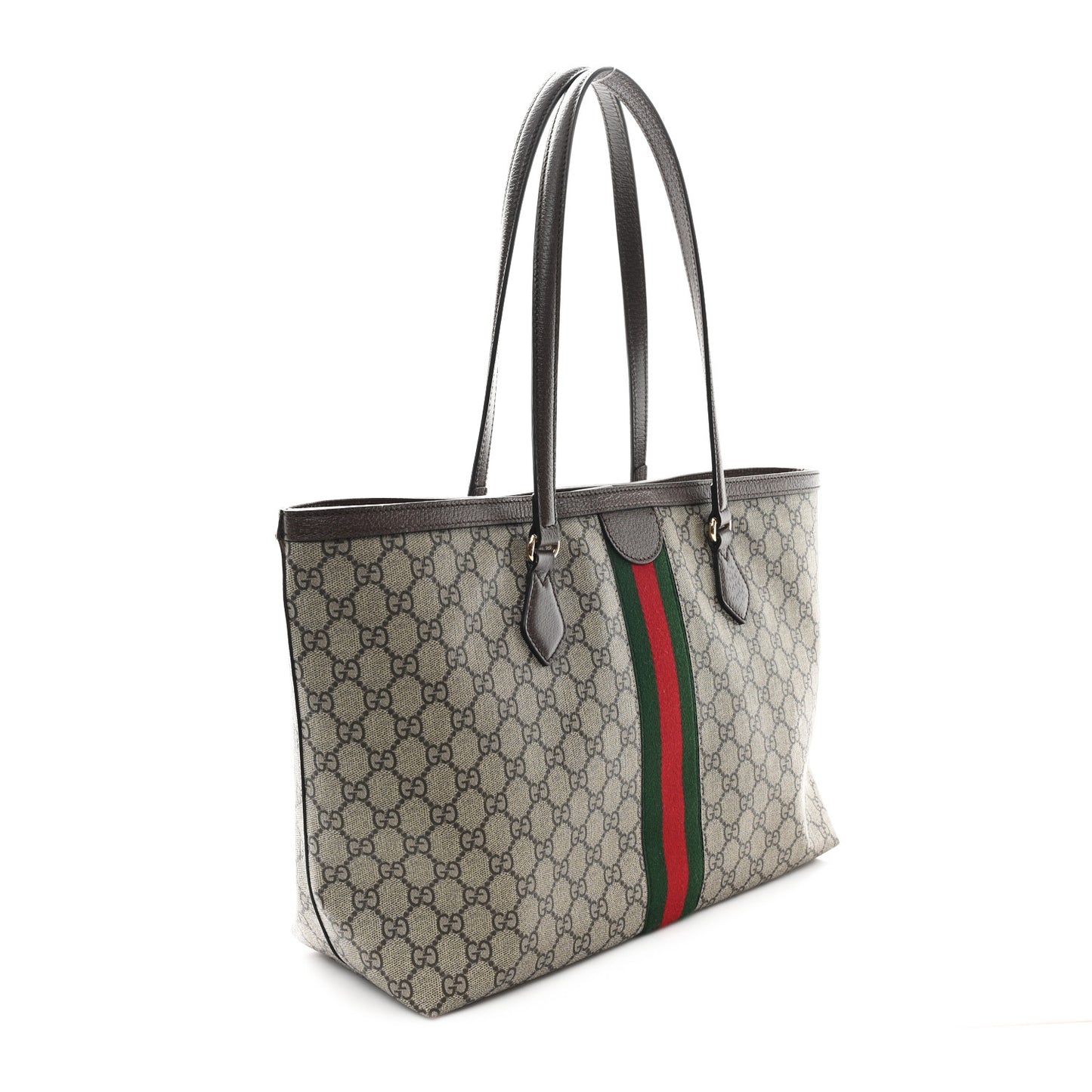 GG Supreme Monogram Medium Ophidia Shopping Tote Brown