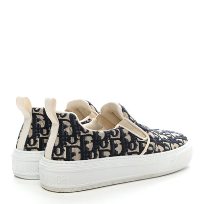 Christian Dior Canvas Oblique Embroidered Womens Solar Slip On Sneakers 38 Deep Blue 4 of 9