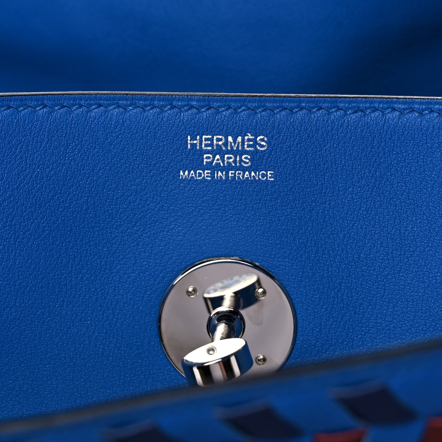 Hermes Swift Epsom Lindy 30 Tressage De Cuir Bleu Zellige Bleu Encre Rouge 9 of 16