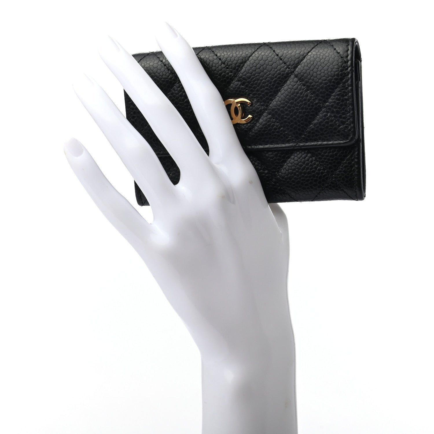 Chanel Caviar Quilted Flap Card Holder Black 2 of 8