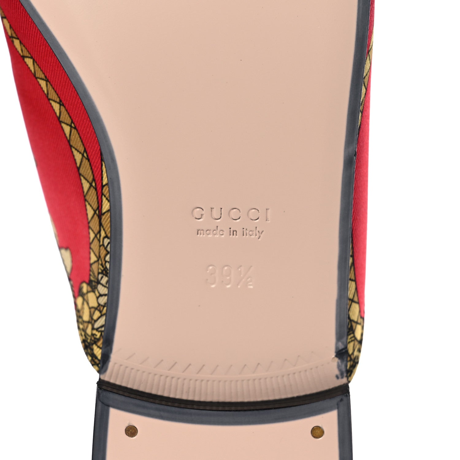 Gucci Twill Flora Womens Princetown Slippers 39.5 Red Black 6 of 9
