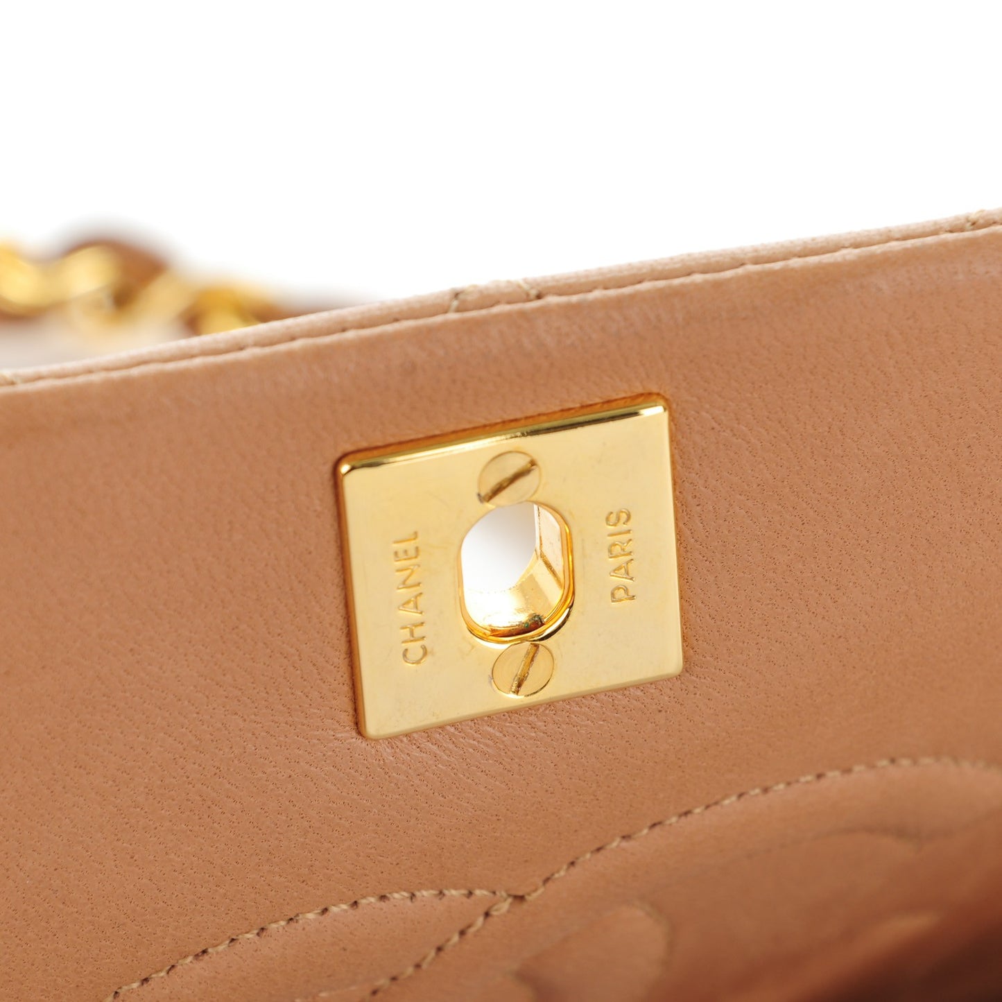 Lambskin Quilted Mini Flap Beige