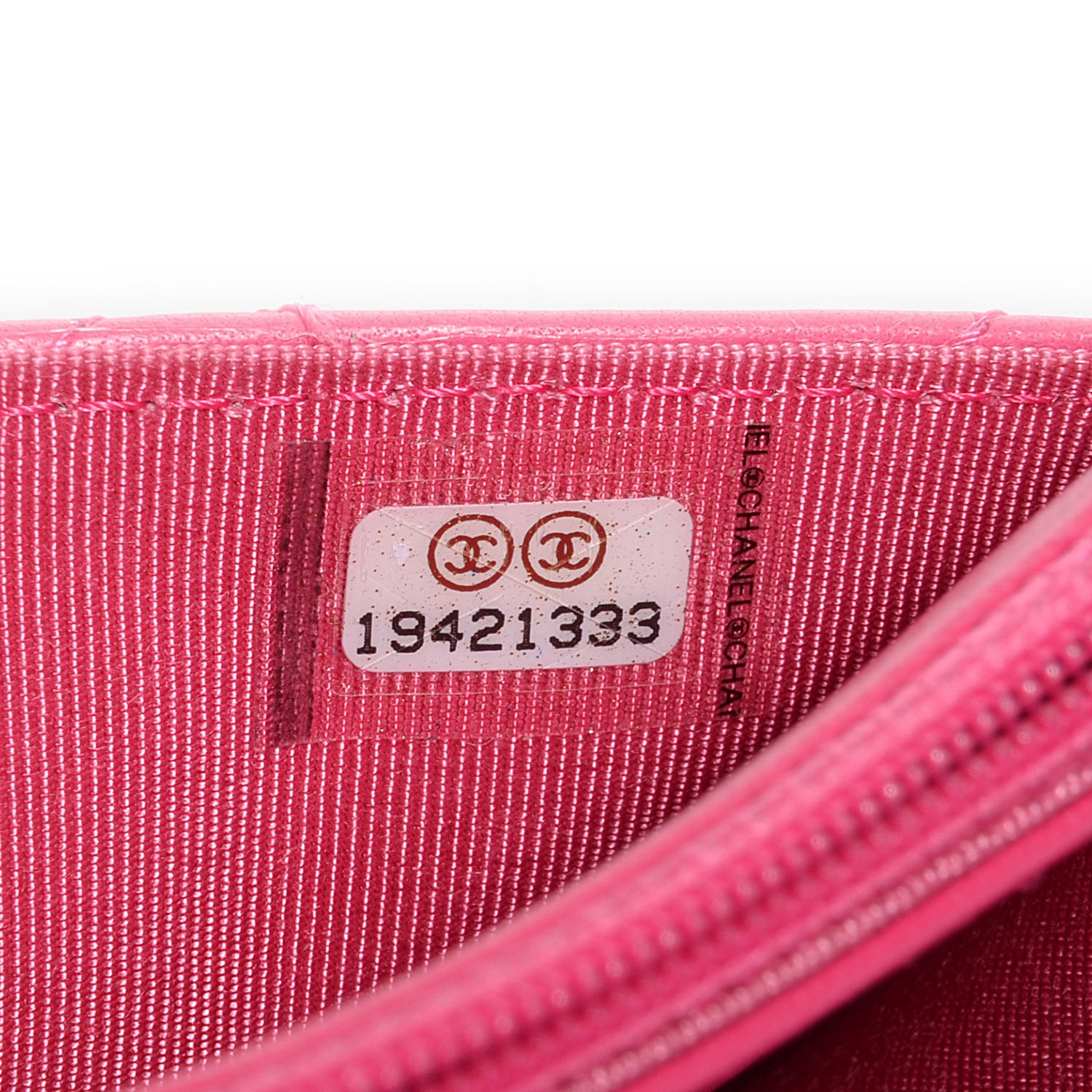 Chanel Lambskin Quilted Wallet On Chain WOC Dark Pink 8 of 9
