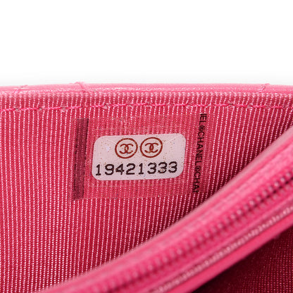 Chanel Lambskin Quilted Wallet On Chain WOC Dark Pink 8 of 9