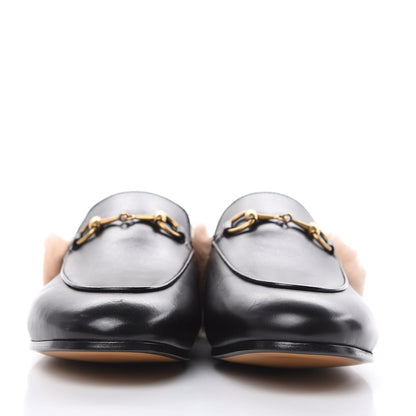 Gucci Calfskin Fur Womens Princetown Slippers 37.5 Black 2 of 9