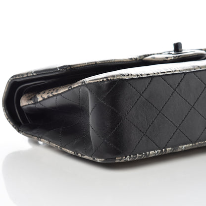 Chanel Lambskin Hand Painted Medium Double Flap Black 5 of 9