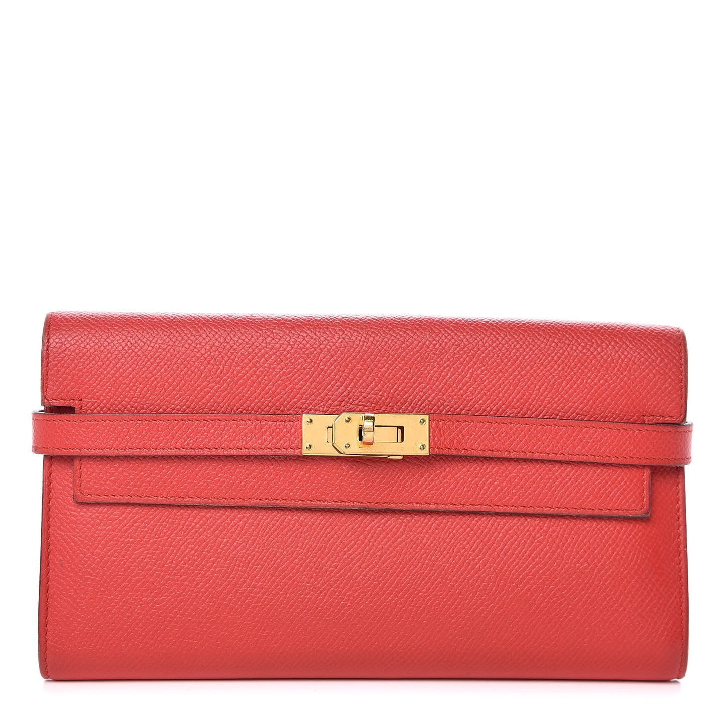 Epsom Kelly Longue Wallet Rouge Tomate