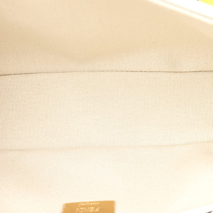 Fendi Canvas Vitello King Extra Strap FF Embroidered Baguette White Ice 5 of 13
