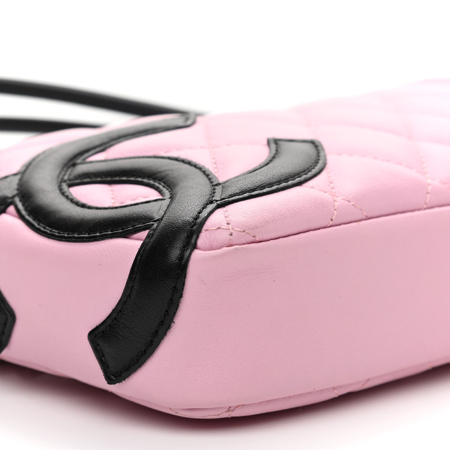 Chanel Calfskin Quilted Cambon Pochette Pink Black 8 of 9