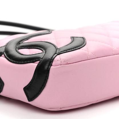 Chanel Calfskin Quilted Cambon Pochette Pink Black 8 of 9
