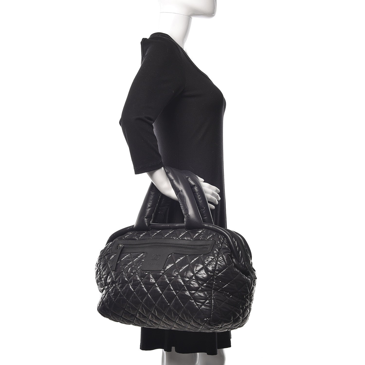 Chanel Nylon Coco Cocoon Bowler Black 2 of 10