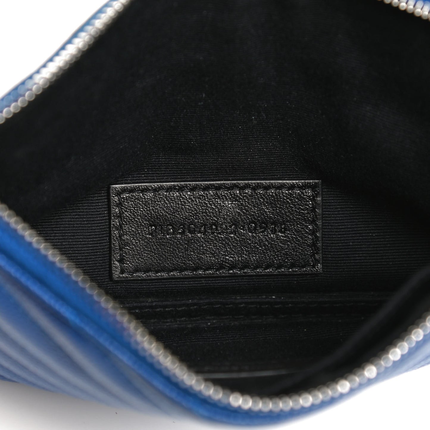 Grain De Poudre Chevron Monogram Bill Pouch Blue