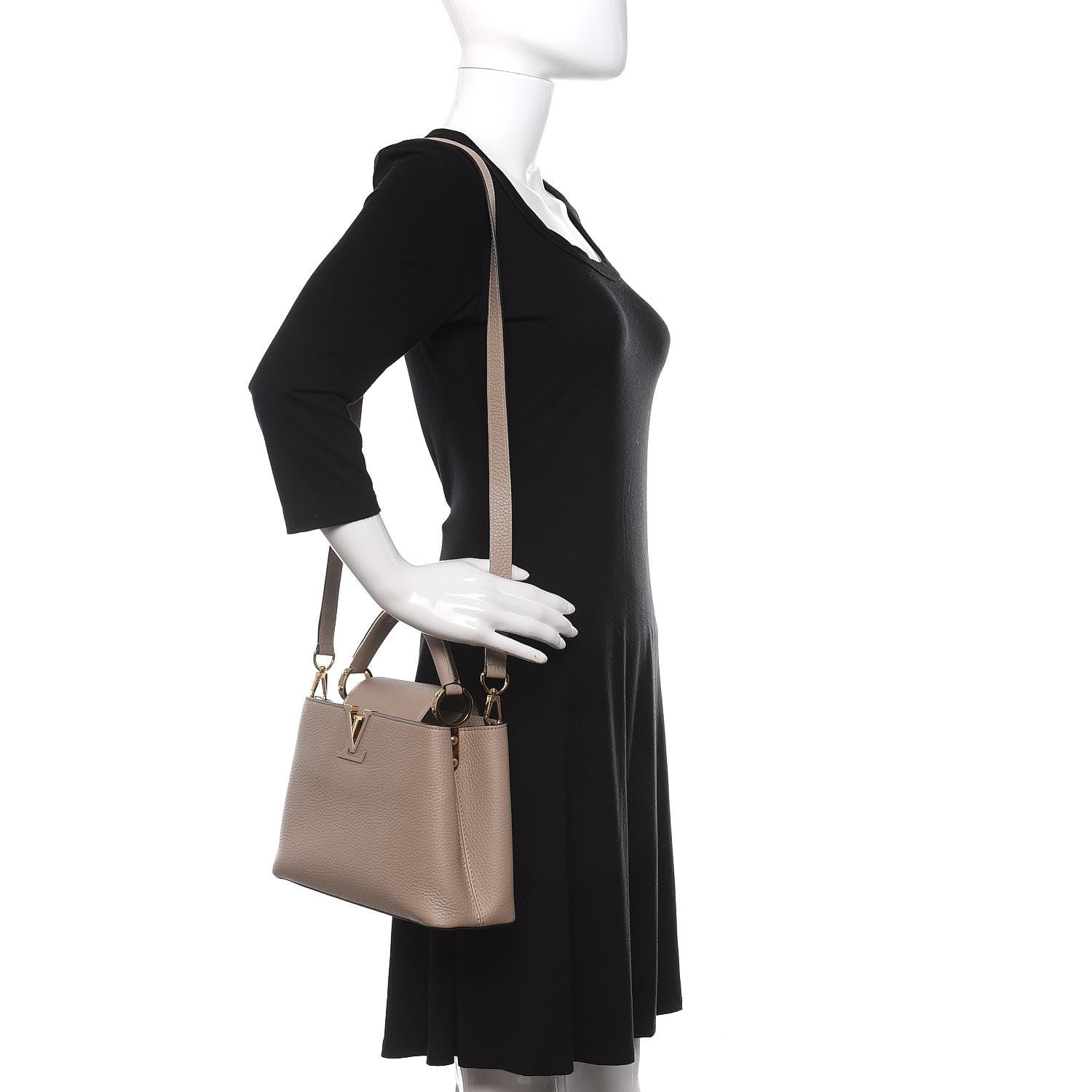 Louis Vuitton Taurillon Capucines BB Galet 2 of 11