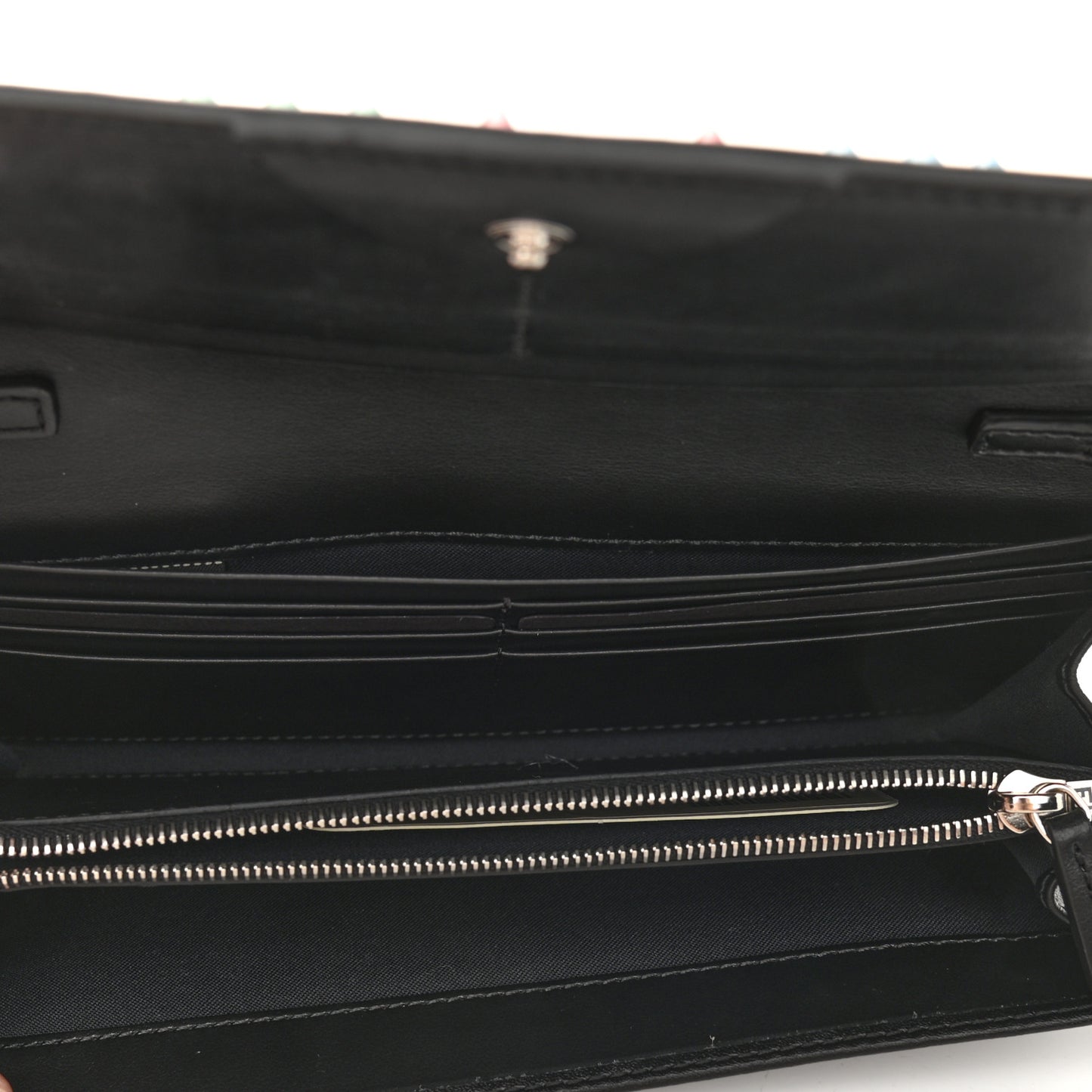 Vitello Liberty Fun Fair Studded Continental Wallet On Chain Black Multicolor