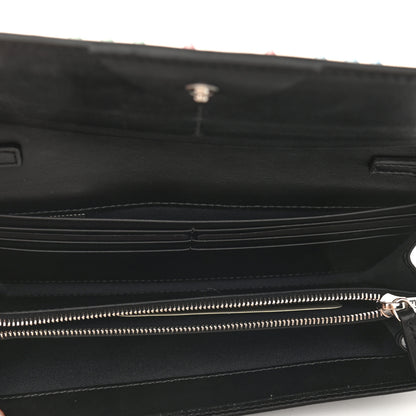 Fendi Vitello Liberty Fun Fair Studded Continental Wallet On Chain Black Multicolor 5 of 9