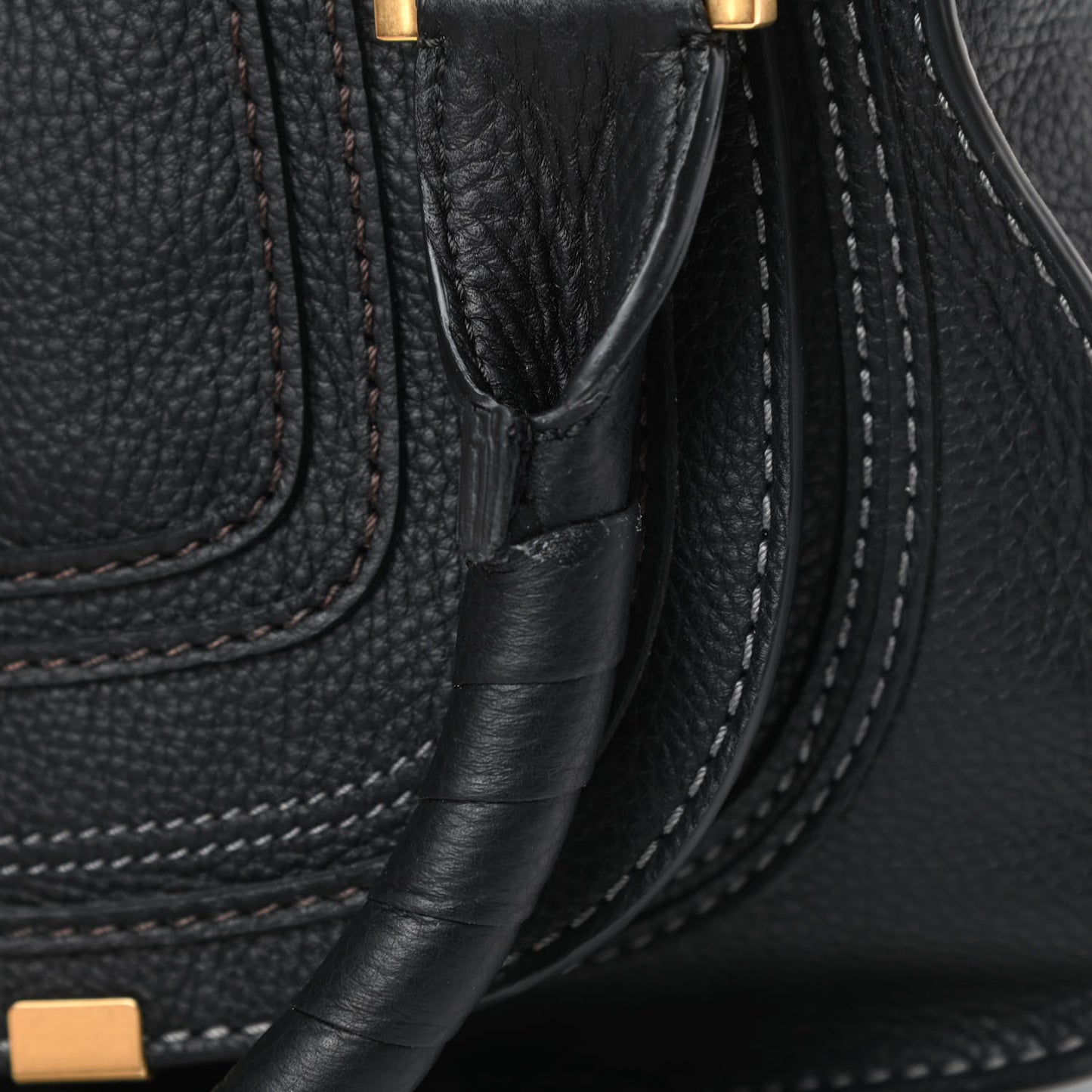Calfskin Small Marcie Satchel Black