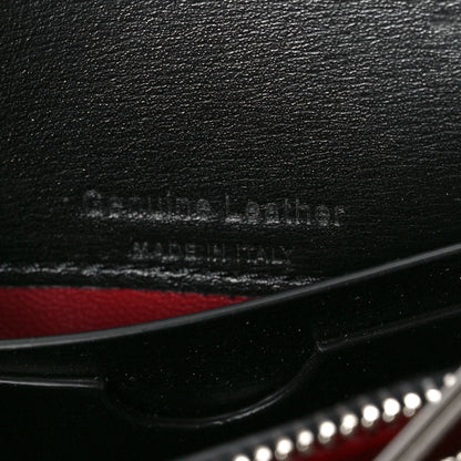 Off-White Calfskin Jitney Logo Flap Wallet On Chain Black 6 of 10