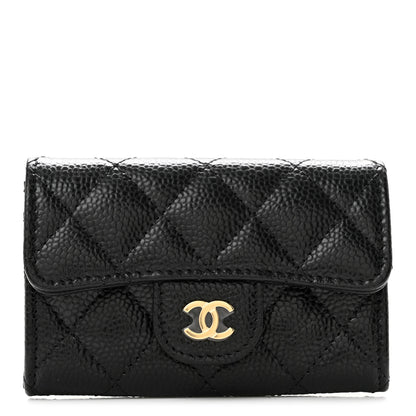 Chanel Caviar Quilted Flap Card Holder Wallet Black 1 of 9