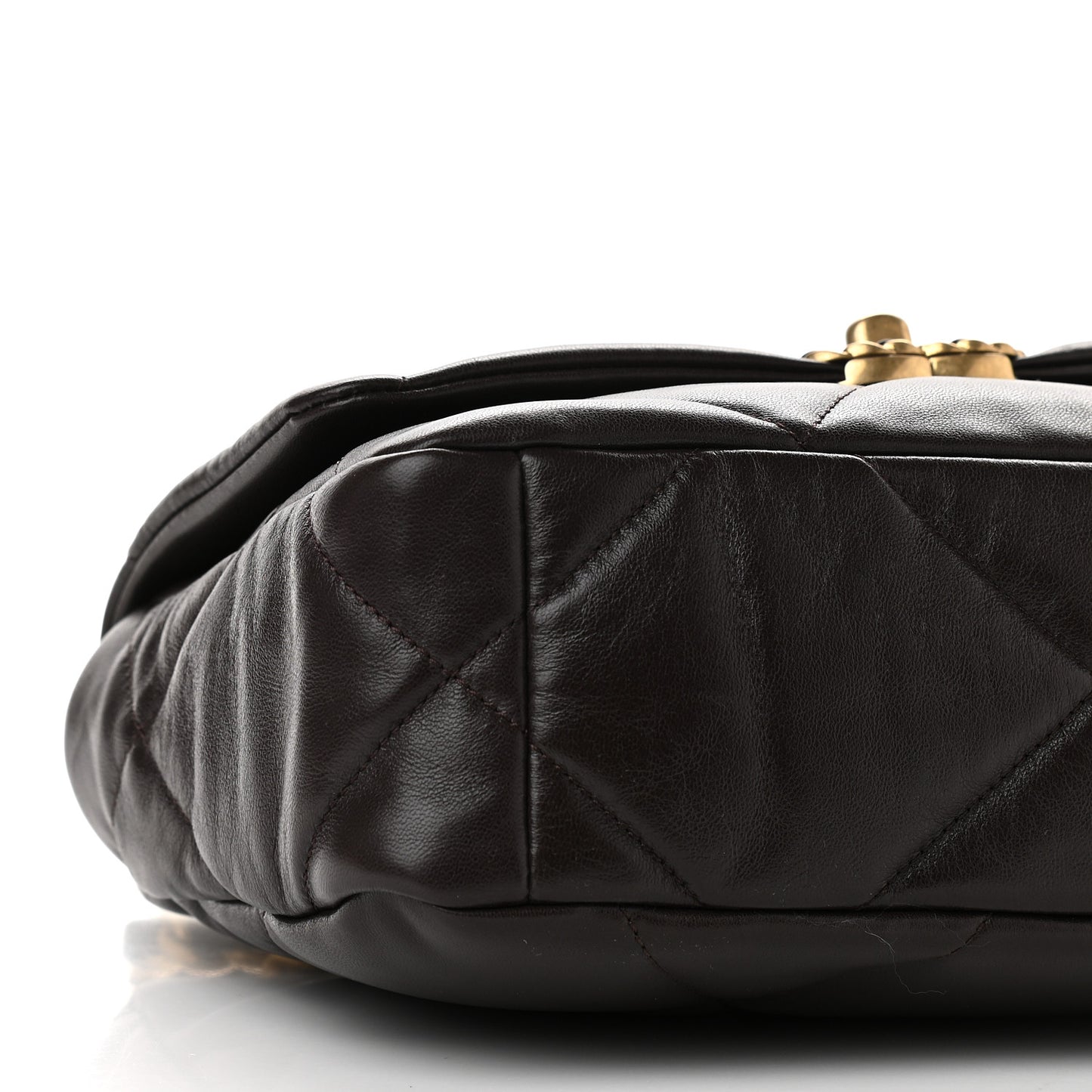 Lambskin Quilted Medium Chanel 19 Flap Dark Brown