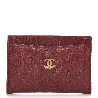 Chanel Iridescent Caviar Quilted Card Holder Burgundy 1 of 9