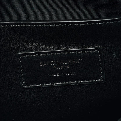 Saint Laurent Grain De Poudre West Hollywood Monogram Fold Over Clutch Black 6 of 6