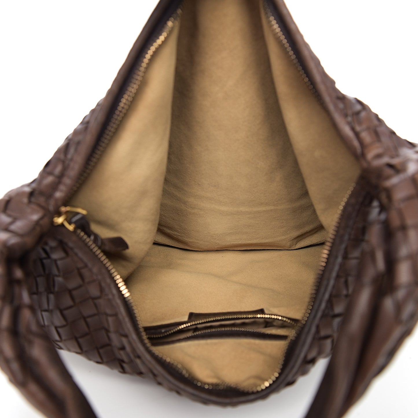 Nappa Intrecciato Medium Veneta Hobo Ebano