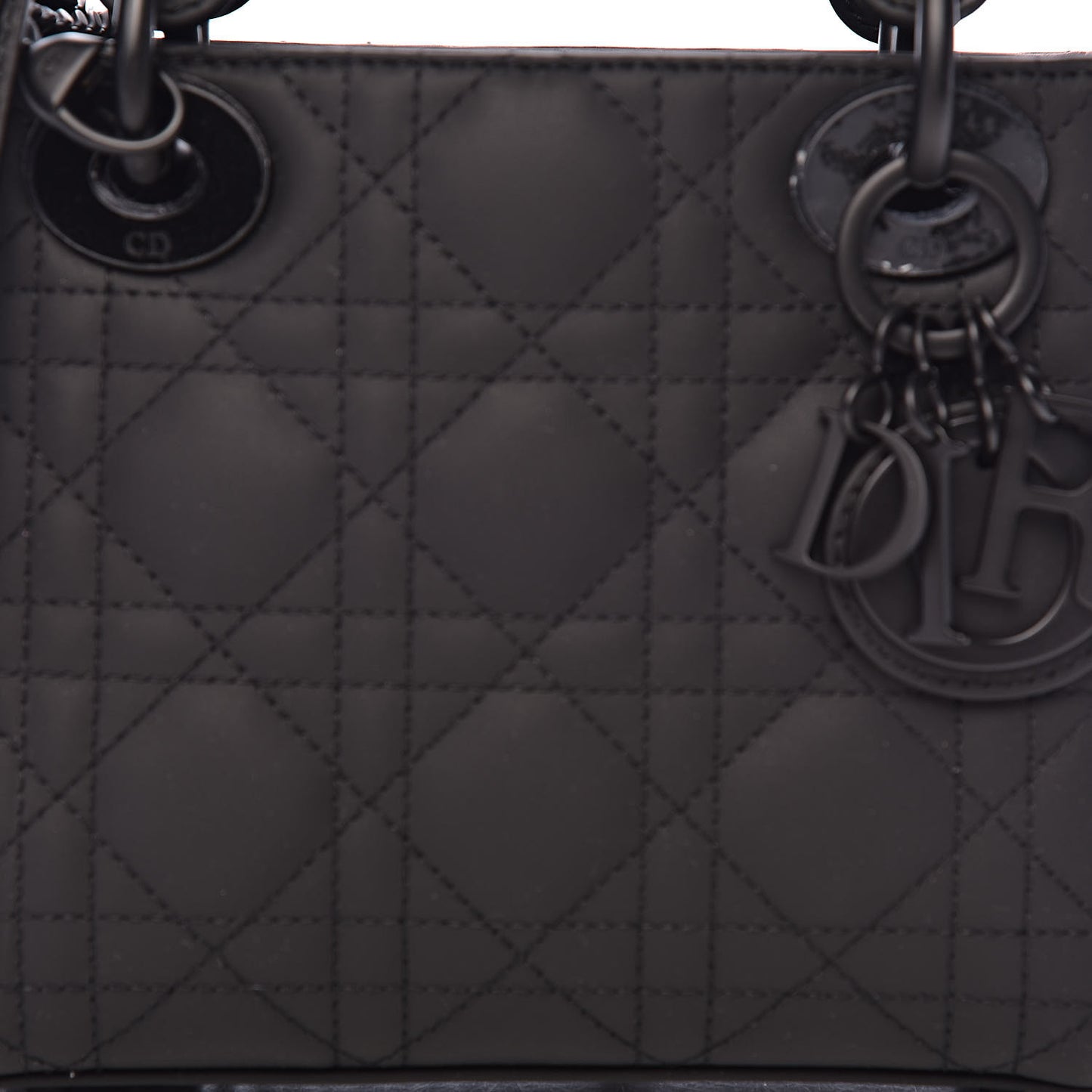 Ultra Matte Calfskin Cannage Mini Lady Dior Black