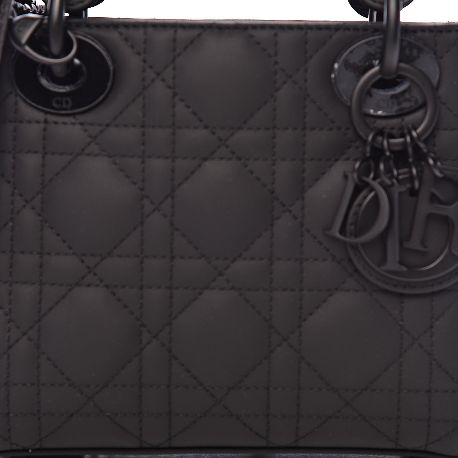 Christian Dior Ultra Matte Calfskin Cannage Mini Lady Dior Black 10 of 11