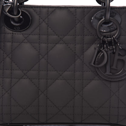 Christian Dior Ultra Matte Calfskin Cannage Mini Lady Dior Black 10 of 11