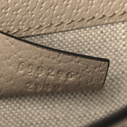 Gucci GG Supreme Monogram Textured Dollar Calfskin Mini Horsebit 1955 Shoulder Bag Beige Mystic White Oatmeal 7 of 9
