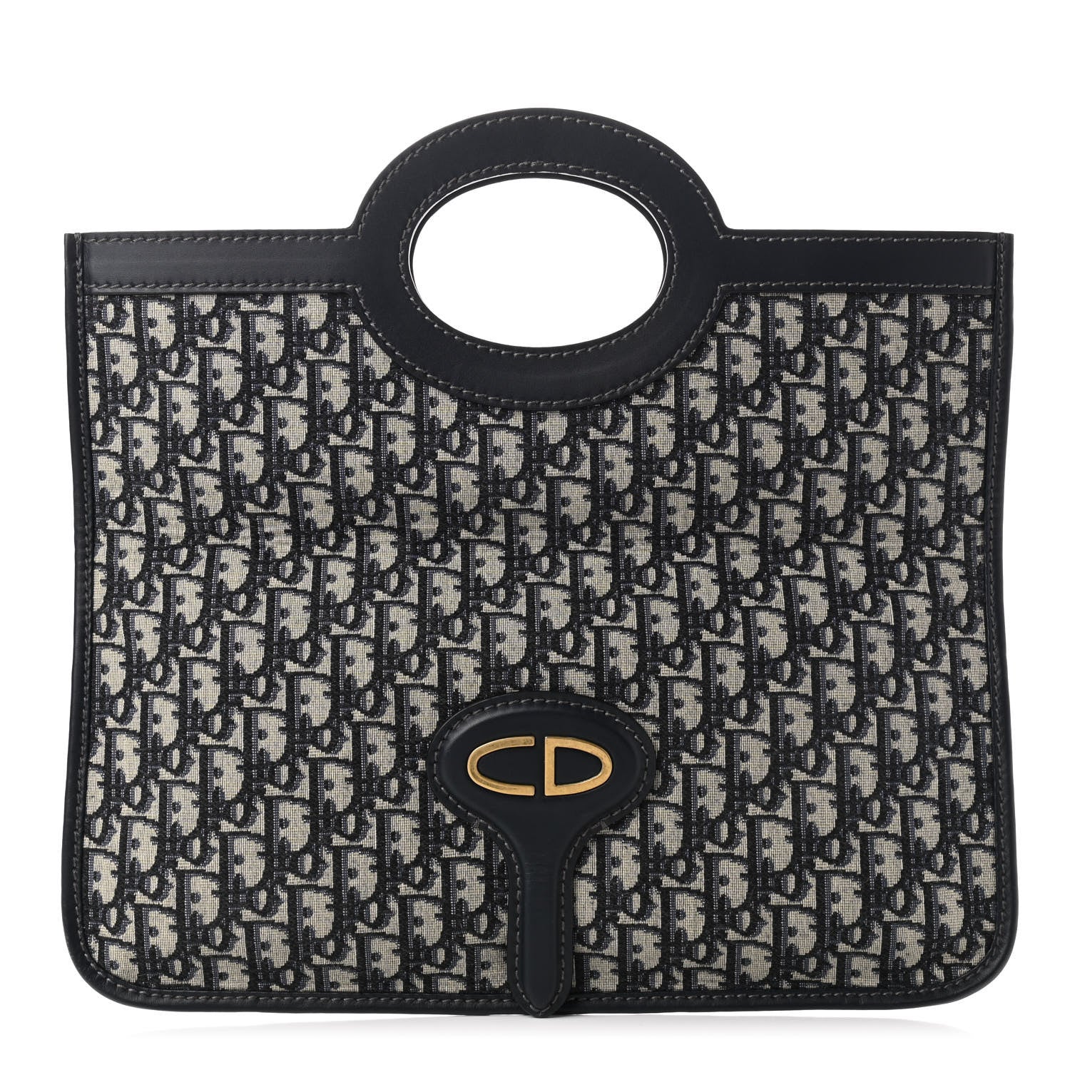 Christian Dior Oblique Fold Over Clutch Blue 3 of 10