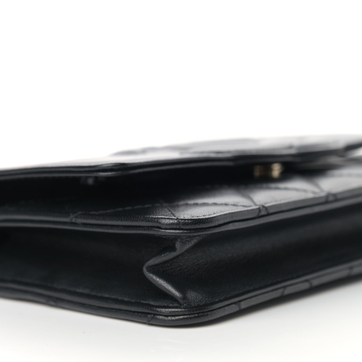 Goatskin Quilted Timeless CC Wallet On Chain WOC Black