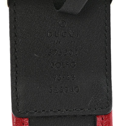 Gucci Azalea Calfskin Matelasse Diagonal Torchon Double G 40mm Belt 95 38 Black Romantic Cherry 5 of 6