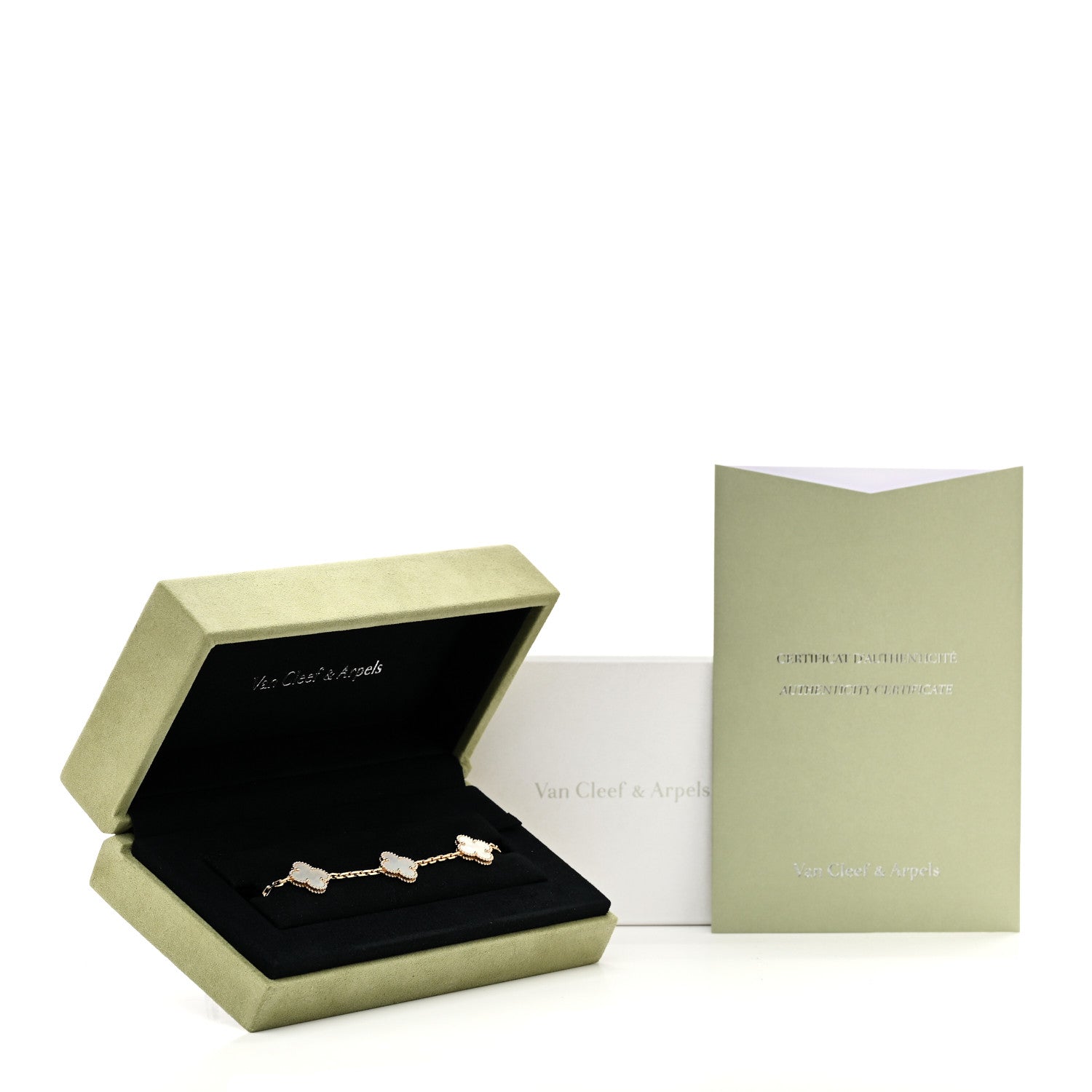 Van Cleef & Arpels 18K Yellow Gold Mother of Pearl 5 Motifs Vintage Alhambra Bracelet 6 of 6