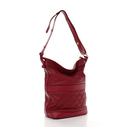 Chanel Caviar Lambskin Quilted Casual Style Hobo Red 3 of 11