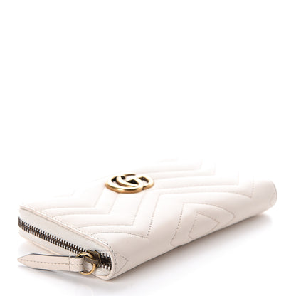 Gucci Calfskin Matelasse GG Marmont Zip Around Wallet White 4 of 7