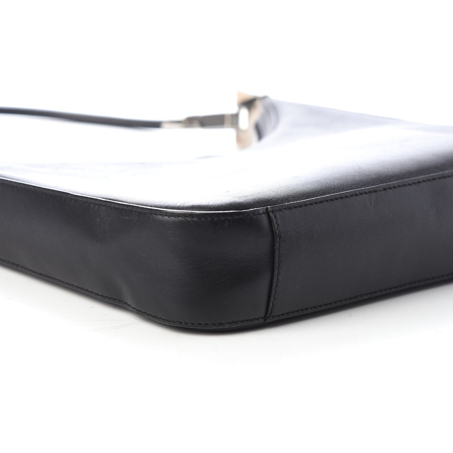 Calfskin Small Clasp Hobo Black