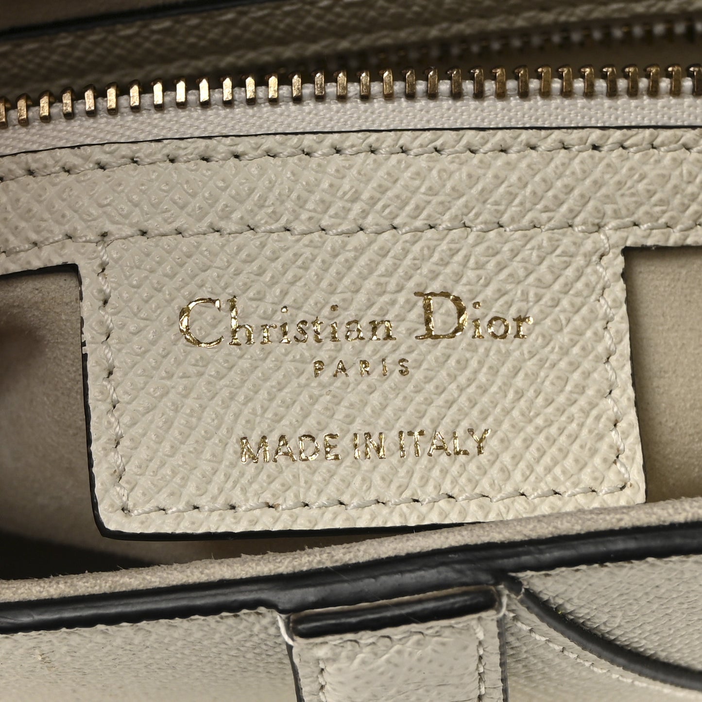 Grained Calfskin Saddle Bag White