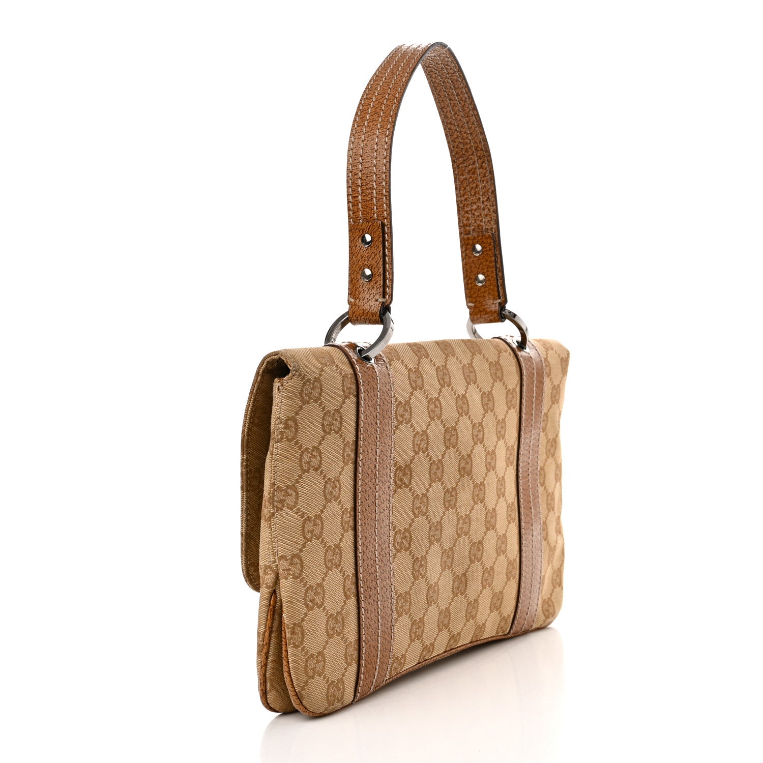 Gucci Monogram Satchel Bag Brown 3 of 14