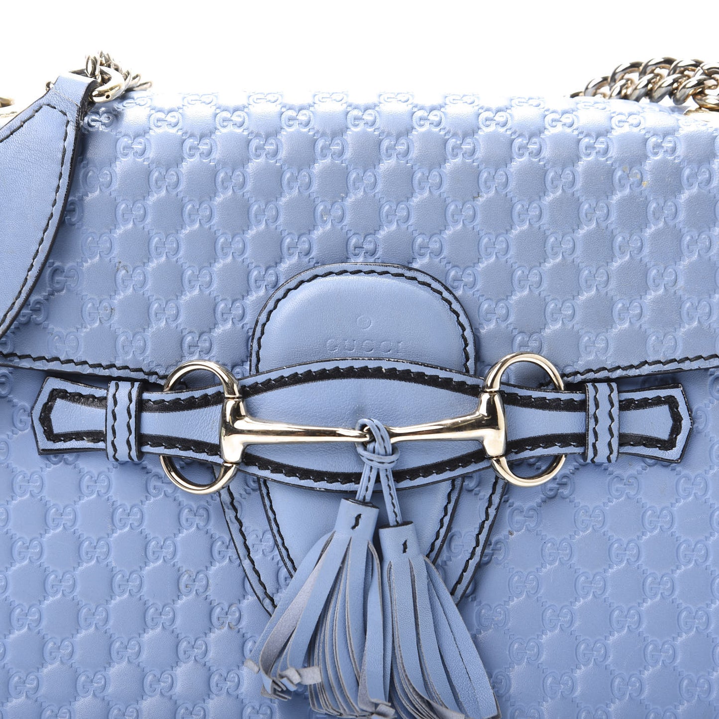 Microguccissima Medium Emily Chain Shoulder Bag Mineral Blue