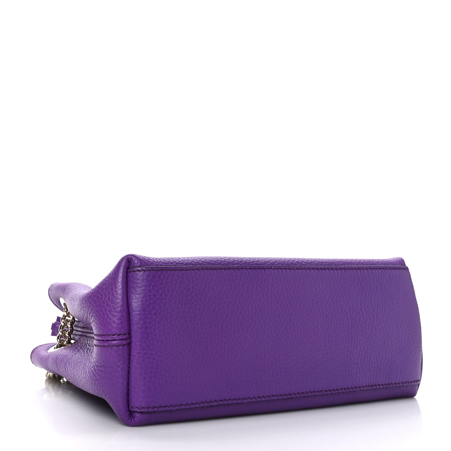 Gucci Pebbled Calfskin Small Soho Chain Shoulder Bag Shine Purple 4 of 9