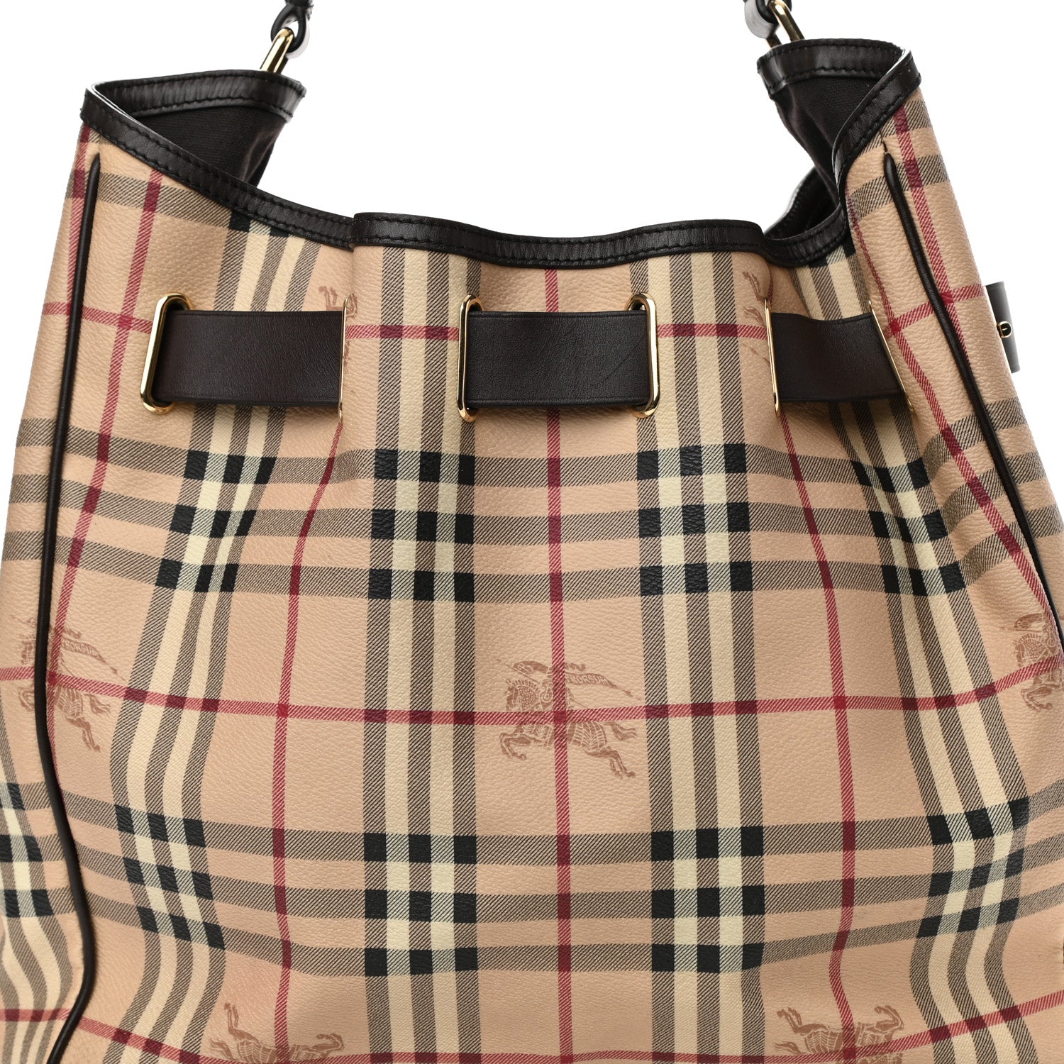 Burberry Haymarket Check Medium Walden Belted Hobo Chocolate 6 of 10