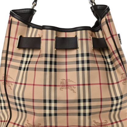 Burberry Haymarket Check Medium Walden Belted Hobo Chocolate 6 of 10