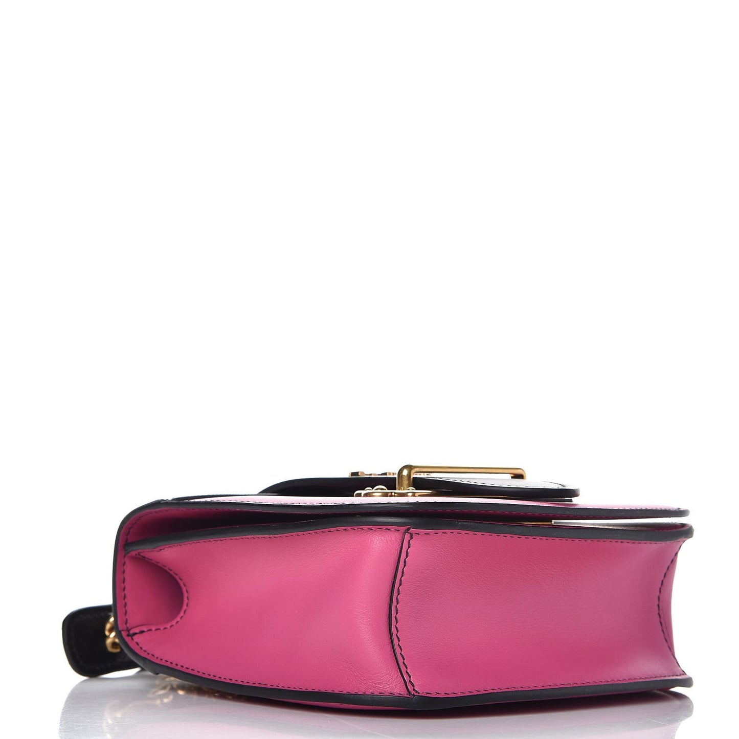 City Calfskin Saffiano Cahier Crossbody Bag Fuxia Black
