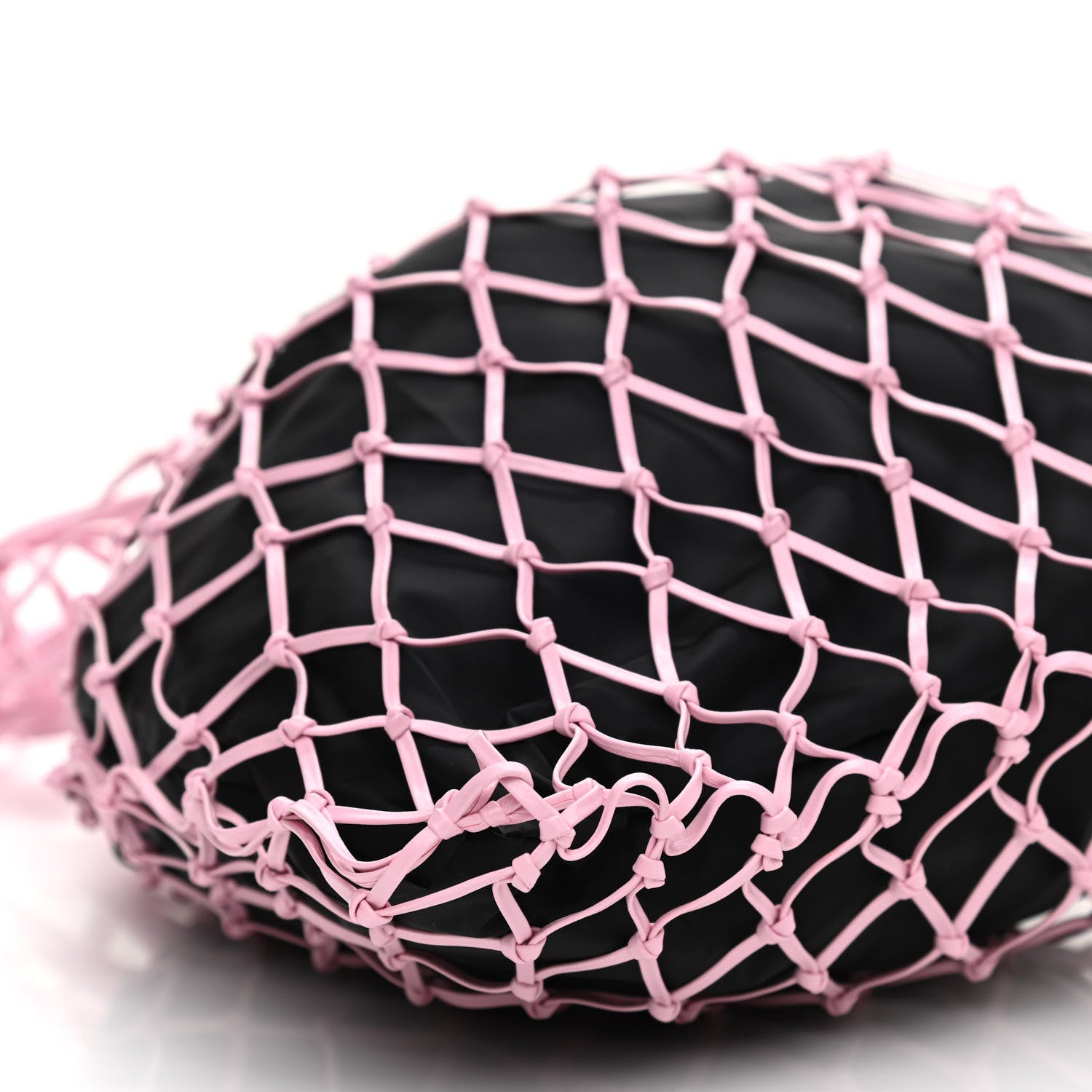 Prada Tessuto Nylon Net Tote Black Pink 8 of 9