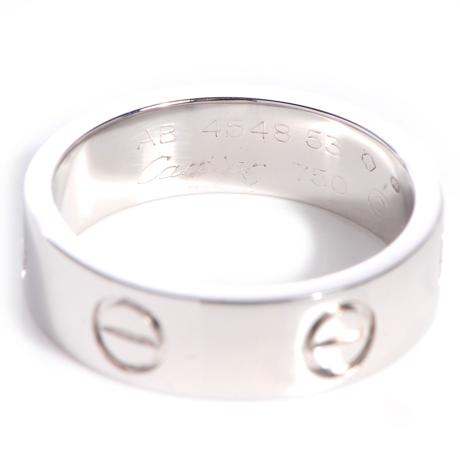 Cartier 18k White Gold 5.5mm Love Ring Size 53 US 6.25 3 of 4